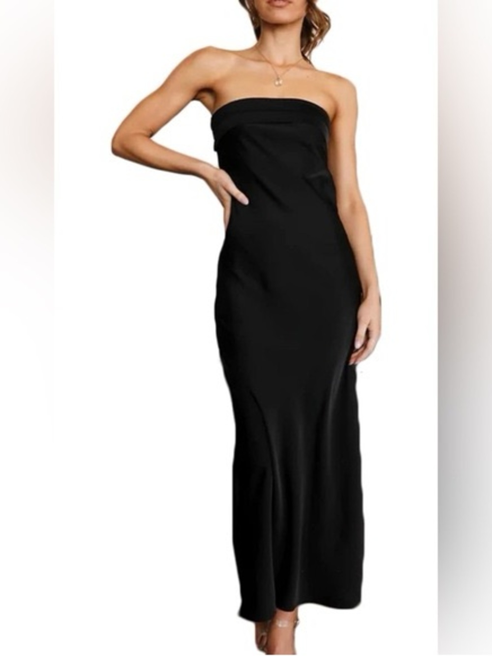 NEW J CREW COLLECTION GWYNETH BLACK SATIN MAXI DRESS ✨